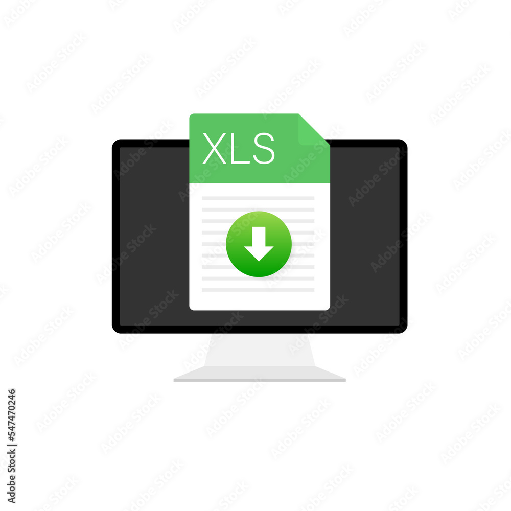 Poster xls file icon. spreadsheet document type. modern flat design graphic illustration. vector xls icon.