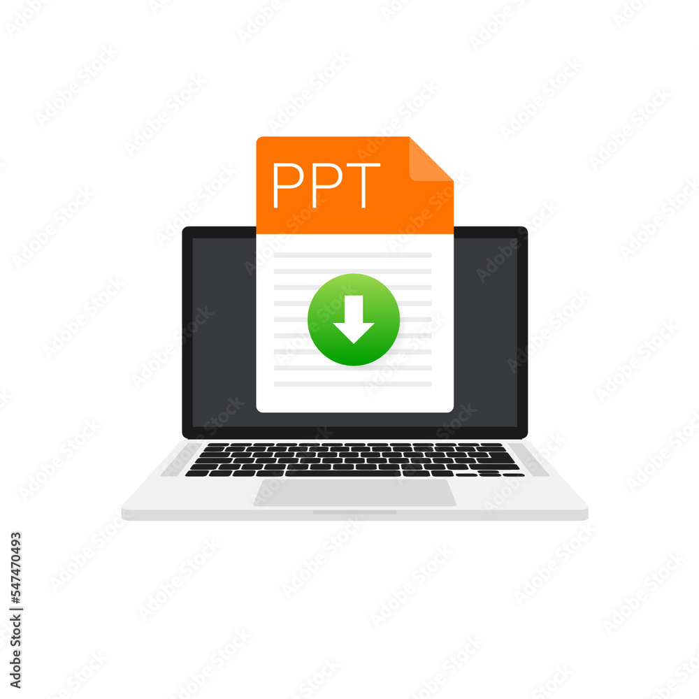 Poster ppt file icon. spreadsheet document type. modern flat design graphic illustration. vector ppt icon.