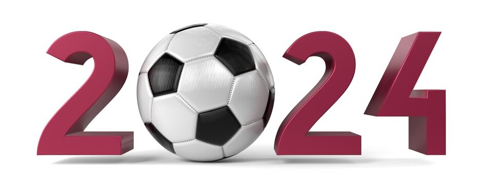 2024 soccer tournament concept - 3D illustration