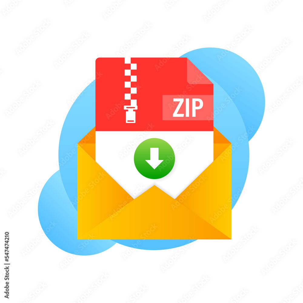 Poster zip file. icon for web background design. email sign. technology vector illustration. technology bac