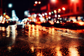 Asphalt after rain, night city