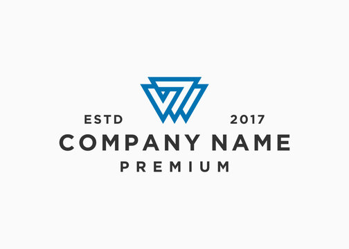 letter w7 logo design vector illustration template