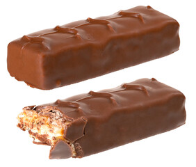 Chocolate bar on an isolated background.