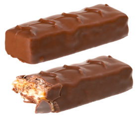 Chocolate bar on an isolated background.
