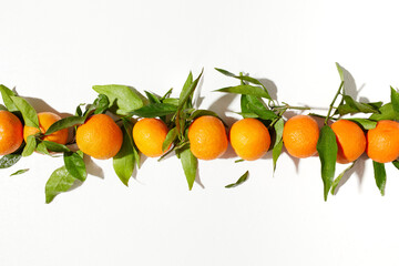 winter flat lay with tangerines