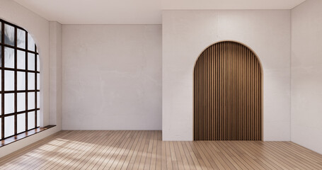 Muji style, Empty wooden room,Cleaning japandi room interior, 3D rendering © Interior Design