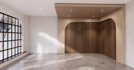 Muji style, Empty wooden room,Cleaning japandi room interior, 3D rendering © Interior Design