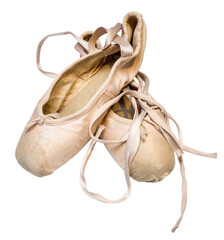 Old used ballet shoes