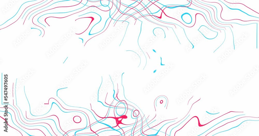 Aufkleber seamless flowing wavy chromed pink repeat stripes design background loop. 4k animation floating part