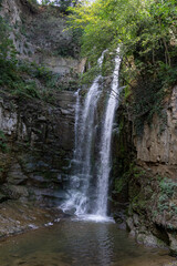 Fototapeta na wymiar Waterfall in old Tiflis 