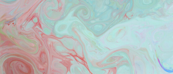 Fototapeta na wymiar Pastel colors abstract background. Multicolored stains on a liquid surface. Psychedelic pattern