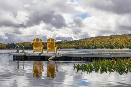 An Autumn Afternoon On Oxtongue Lake In Algonquin Highlands, Ontario, Canada