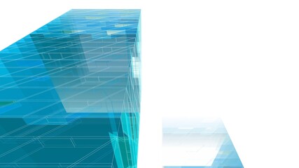 Abstract architecture background 3d illustration