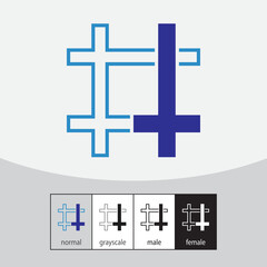 Trend, Hasthag and T Letter Icon. - Vector