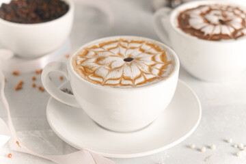 A hot drink of delicious coffee complements