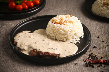 Dinner, fresh chicken breast and rice