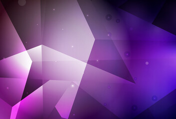 Fototapeta premium Dark Pink vector template with crystals, triangles.
