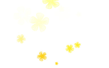 Light Green, Yellow vector abstract background with flowers.