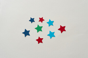 paper stars on blank paper
