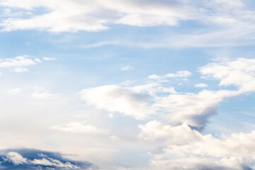 A beautiful blue autumn sky with white fluffy clouds makes for a fabulous overall view of the sky