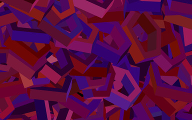 Dark Pink, Yellow vector background with hexagons.