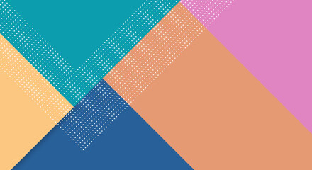Abstract Paper Colorful Background with Memphis Papercut Style and Pastel Color for Wallpaper
