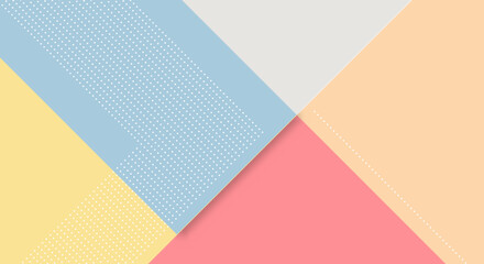 Abstract Paper Colorful Background with Memphis Papercut Style and Pastel Color for Wallpaper