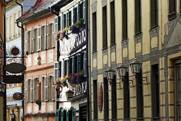 Fototapeta premium Bamberg Fassaden an der Dominikaner Straße