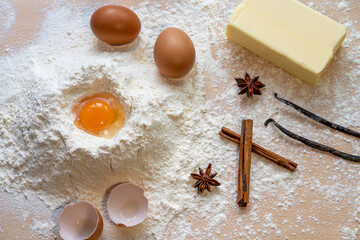 ingredients for the preparation of biscuits