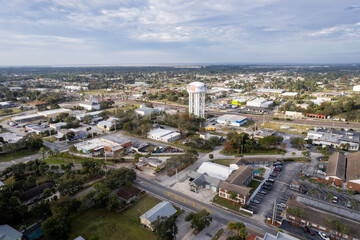 Historic Cocoa Village Florida Aerial Drone View