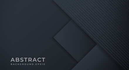 Fototapeta premium Abstract Background Textured with Dark Black Navy Paper Layers. Usable for Decorative web layout, Poster, Banner, Corporate Brochure and Seminar Template Design