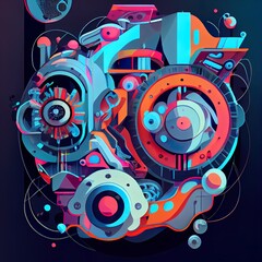 Fototapeta premium Abstract technology illustration, stylish concept
