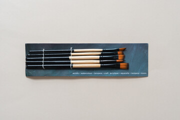 package of paint brushes and cardboard insert