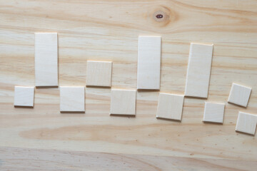 wood shapes on a wooden surface