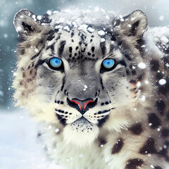 Obraz premium snow leopard portrait