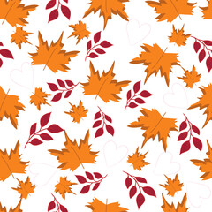 autumn leaves seamless pattern