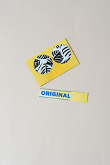 paper spheres with pattern and the word 
