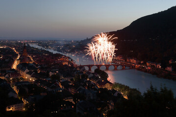 Summer fireworks in Heidelberg