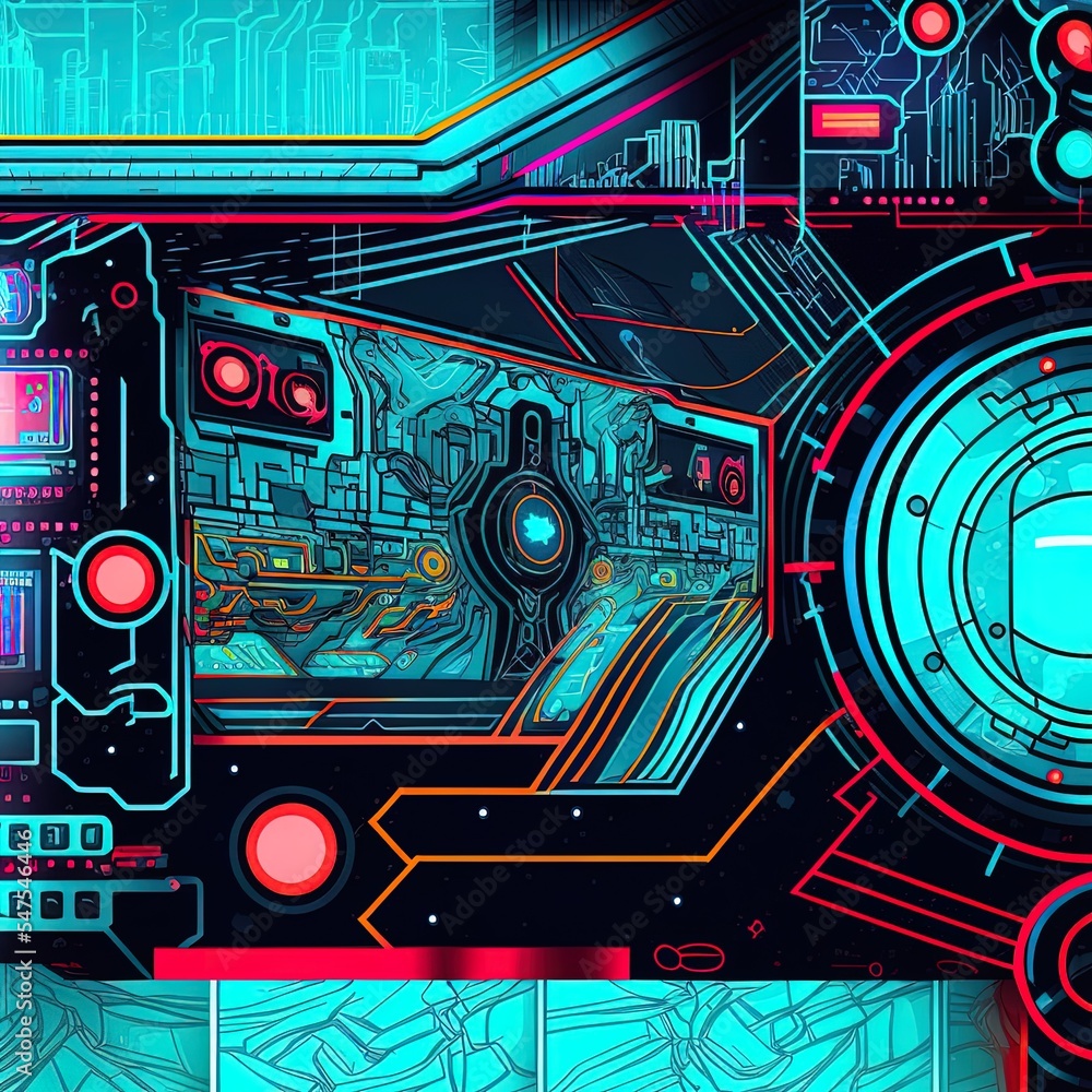 Aufkleber abstract digital technology color background or futuristic interface.