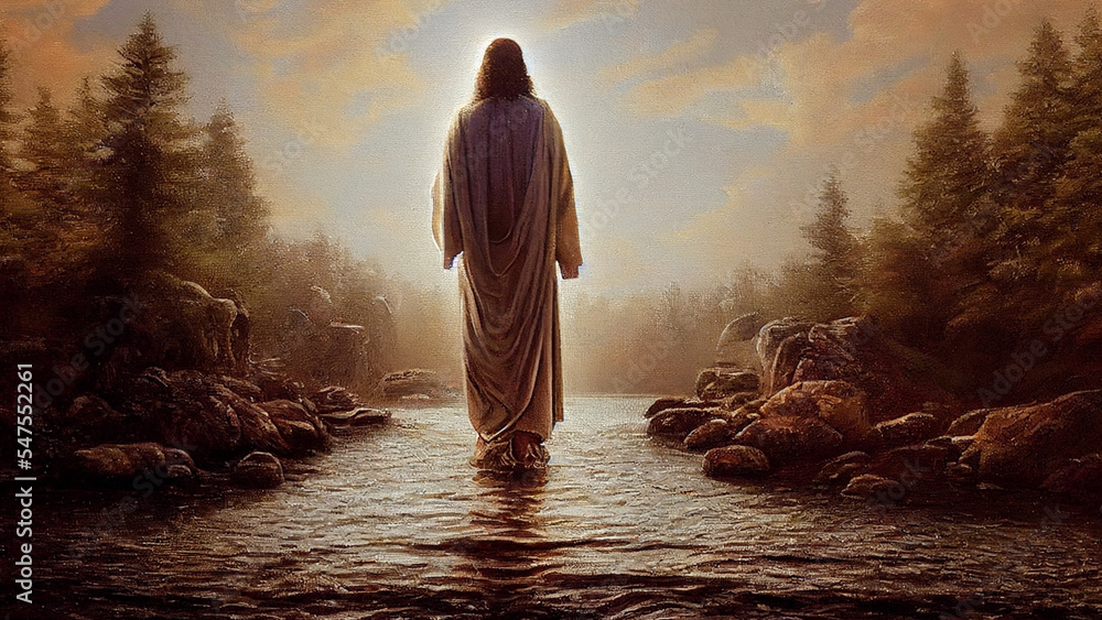 Canvas Prints jesus christ walking on the water