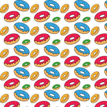 donuts many variants of pattern background flavors