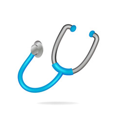 3d stethoscope medical device check diagnosis healthcare for hospital or clinic service