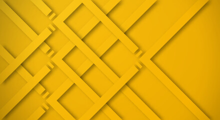 Abstract Yellow 3D Background with Yellow Lines Paper Cut Style Textured. Usable for Decorative web layout, Poster, Banner, Corporate Brochure and Seminar Template Design