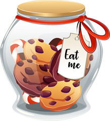 Eat me jar with cookies. Wonderland collection - obrazy, fototapety, plakaty