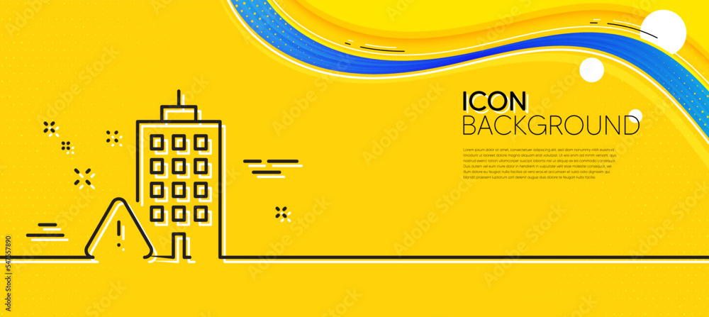 Aufkleber building construction warning line icon. abstract yellow background. attention triangle sign. cautio