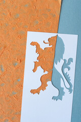 stencil with standing lion cutout