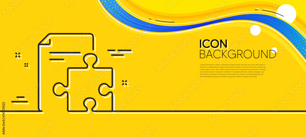 Poster strategy line icon. abstract yellow background. technical instruction sign. minimal strategy line ic