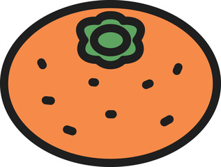 Fototapeta premium ミニカラー単品アイコン みかん