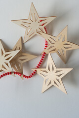 wooden holiday star ornaments