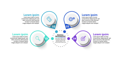 Naklejka premium Business data visualization. timeline infographic icons designed for abstract background template milestone element modern diagram process technology digital marketing data presentation chart Vector